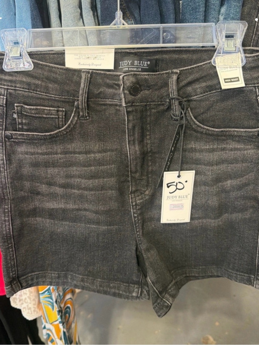 Judy Blue Women's Charcoal Black Denim Cutoff Shorts